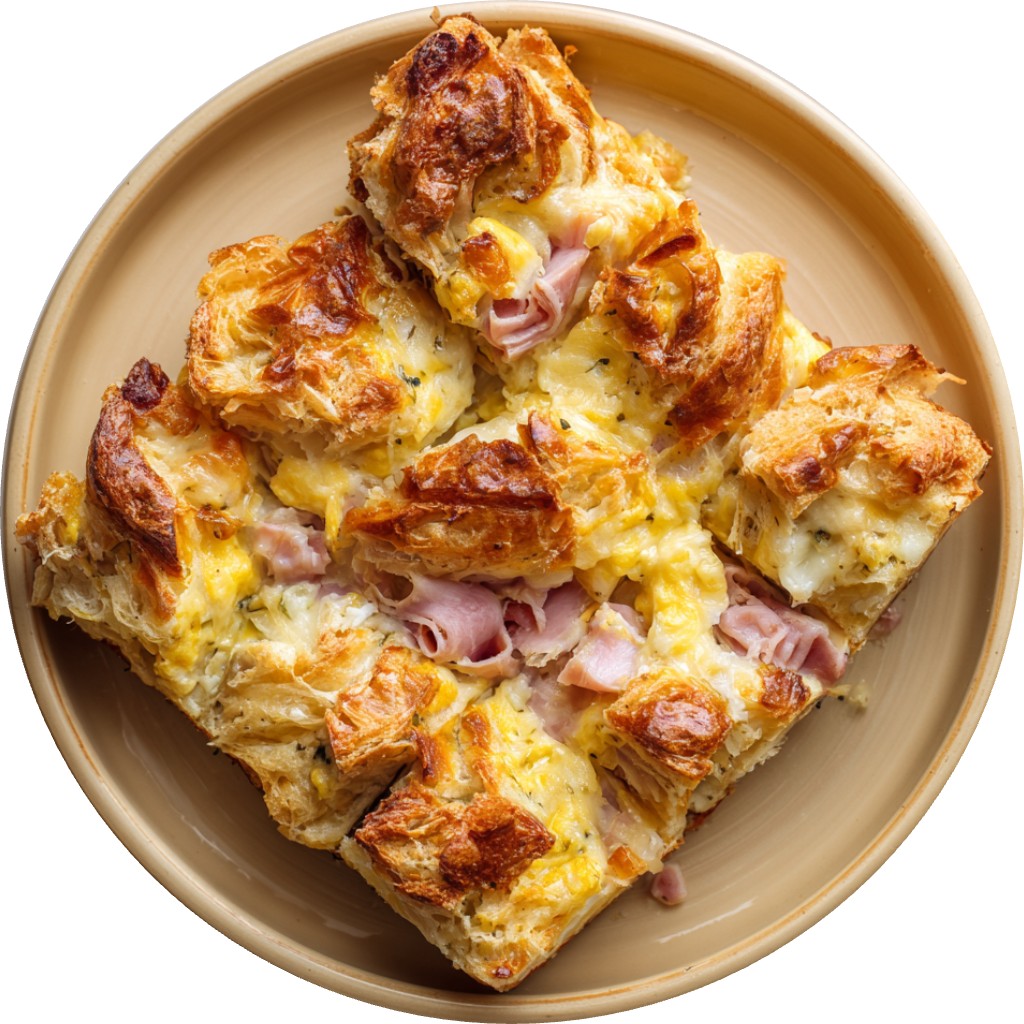 Monte Cristo Croissant Breakfast Casserole