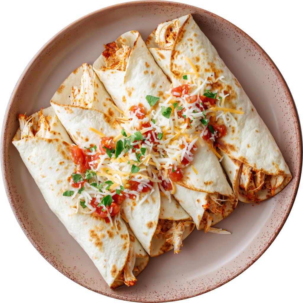 Chipotle Cheddar Chicken Rolled Tacos