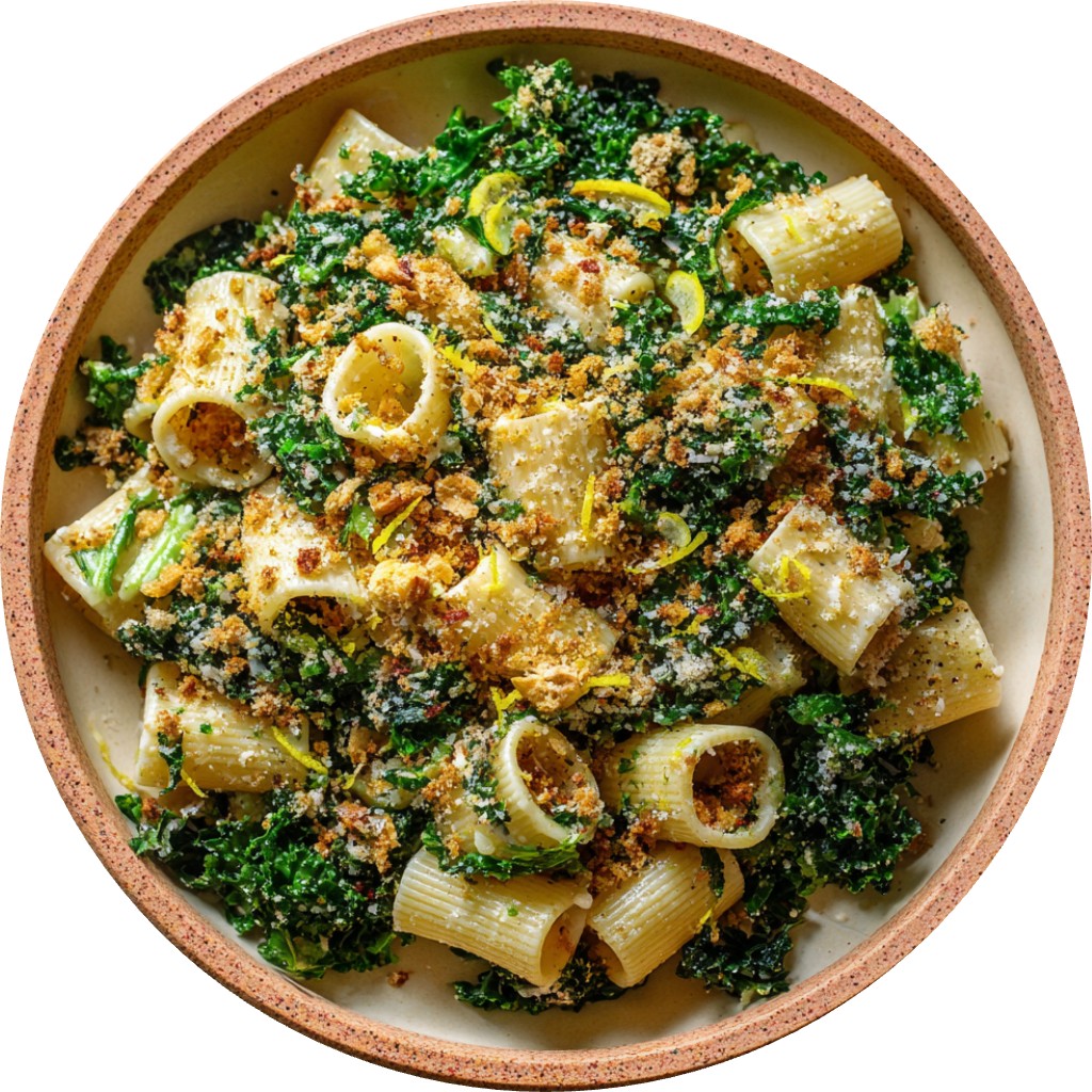 Kale Caesar Pasta Salad