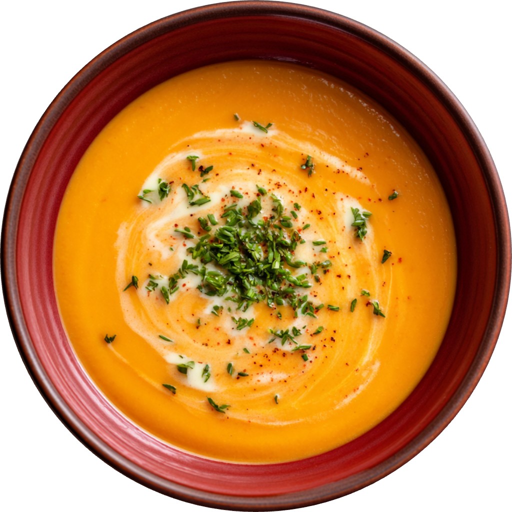 Creamy Carrot & Ginger Soup w/ Butternut Squash