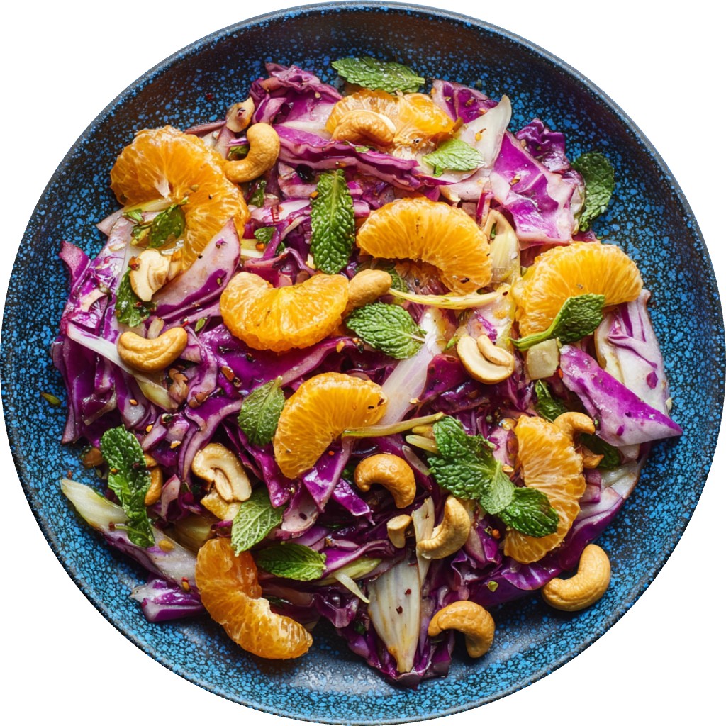 Winter Cabbage Salad With Mandarins And Cashews