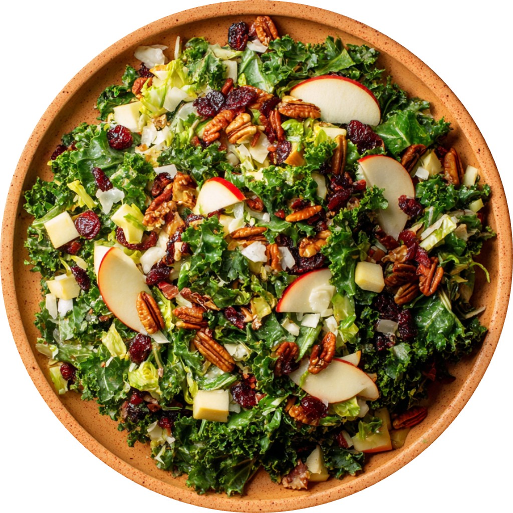 Brussels Sprout Salad With Bacon, Pecans, Apples And Cranberries