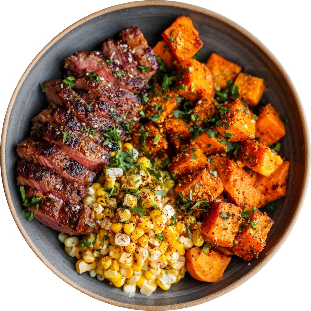 Street Corn Beef Bowls With Sweet Potatoes