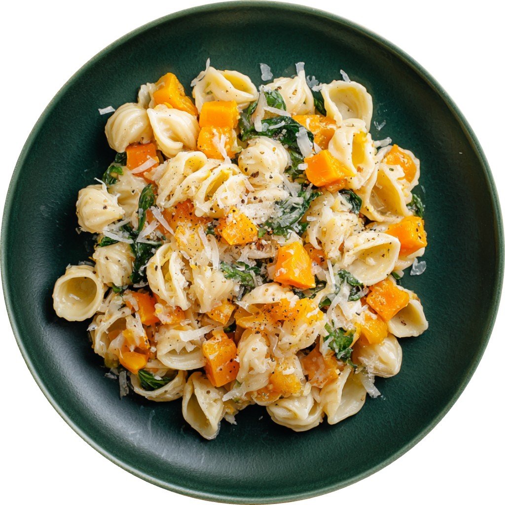 Butternut Squash & Roasted Garlic Pasta