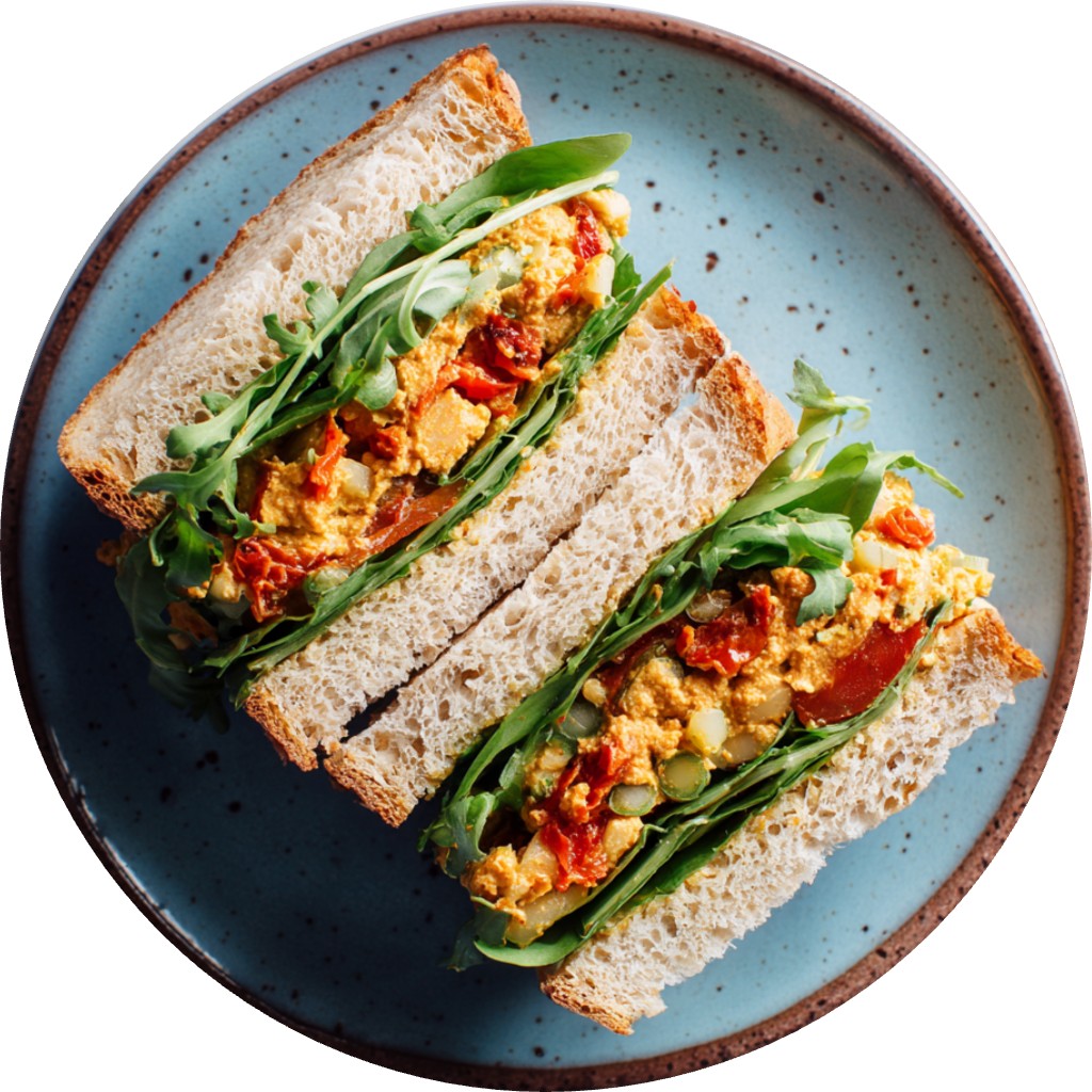 Sun-Dried Romesco Chickpea Salad Sando