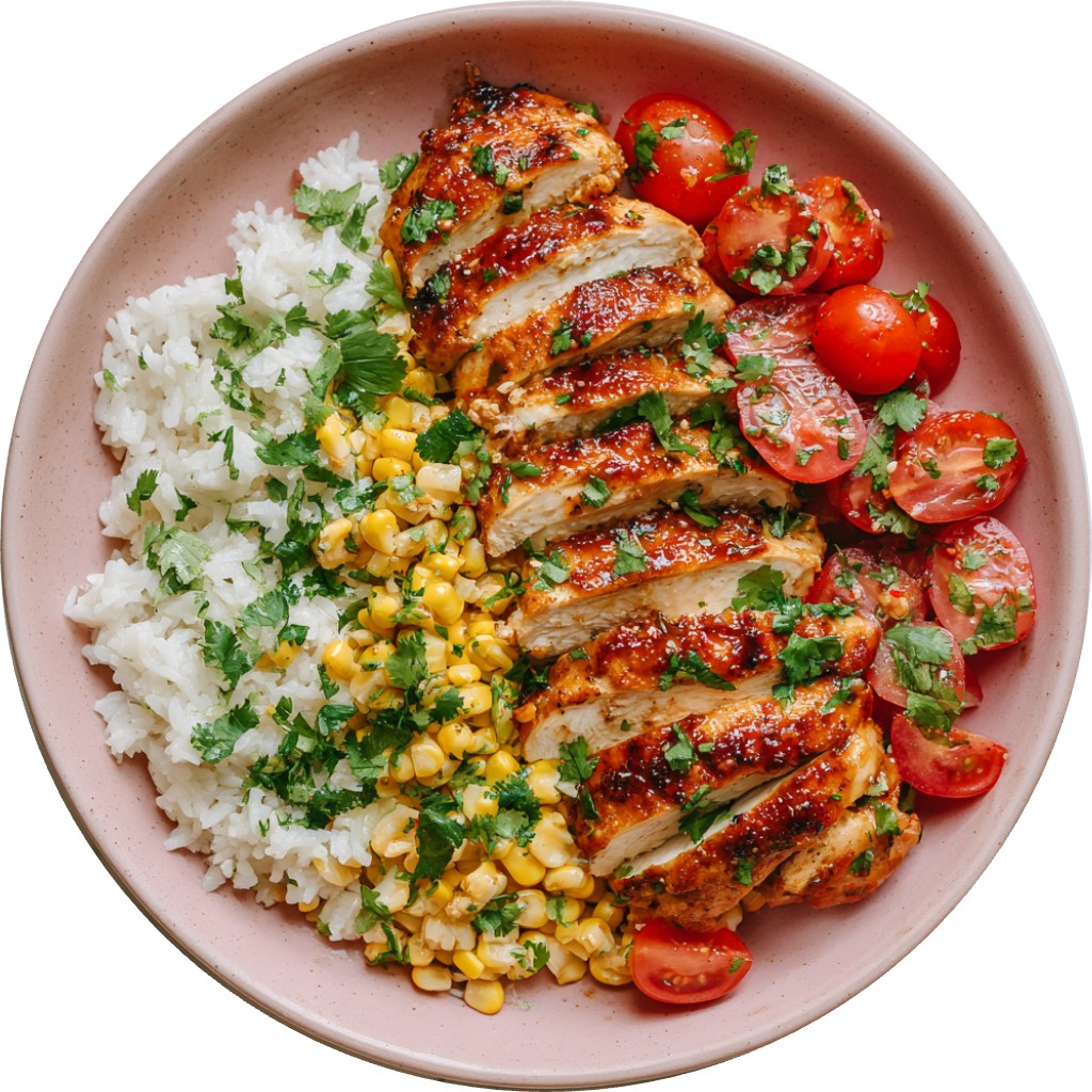 Cilantro Honey Lime Chicken & Roasted Corn And Tomato Salad