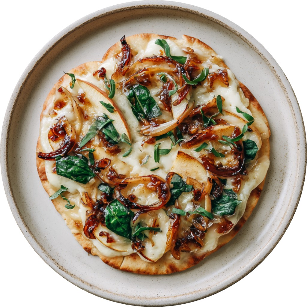 Apple, Brie, & Caramelized Onions Flatbreads