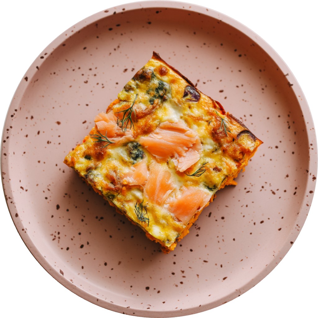 Crustless Sweet Potato Quiche With Smoked Salmon
