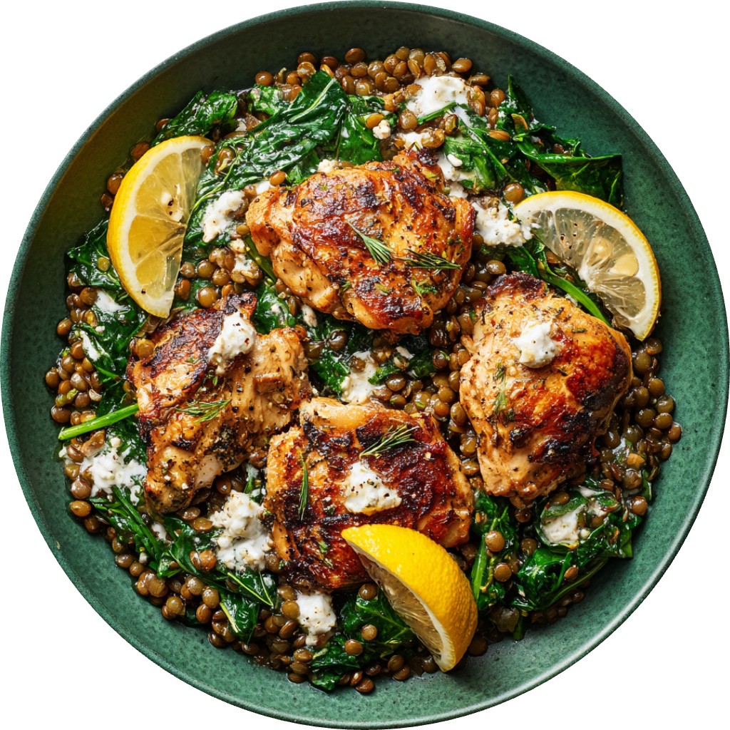 Greek Chicken Lentil Bowl