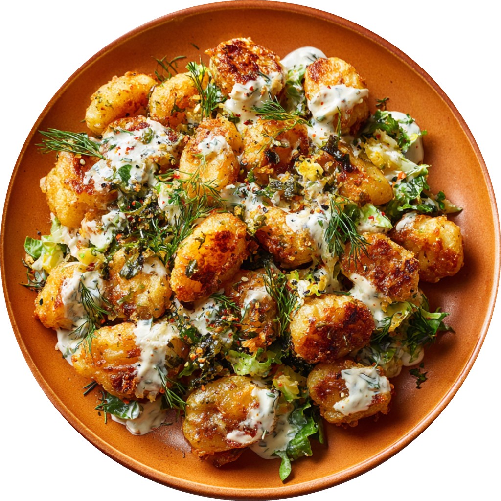 Crispy Smashed Potato Gem Salad