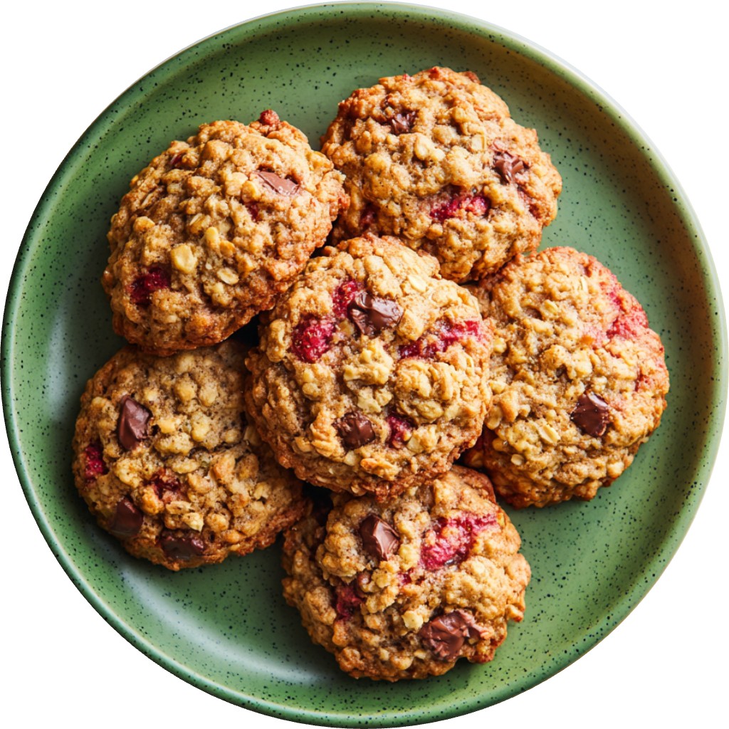 Strawberry Banana Bread Oatmeal Cookies