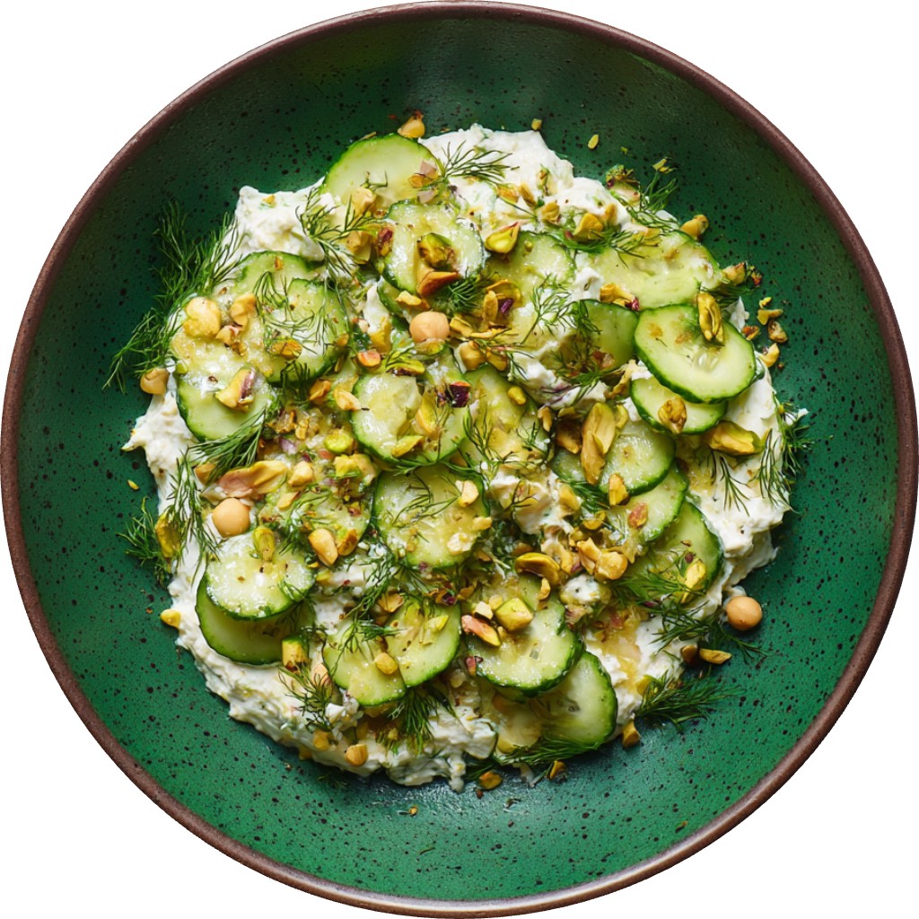 Mashed Feta Cucumber Salad
