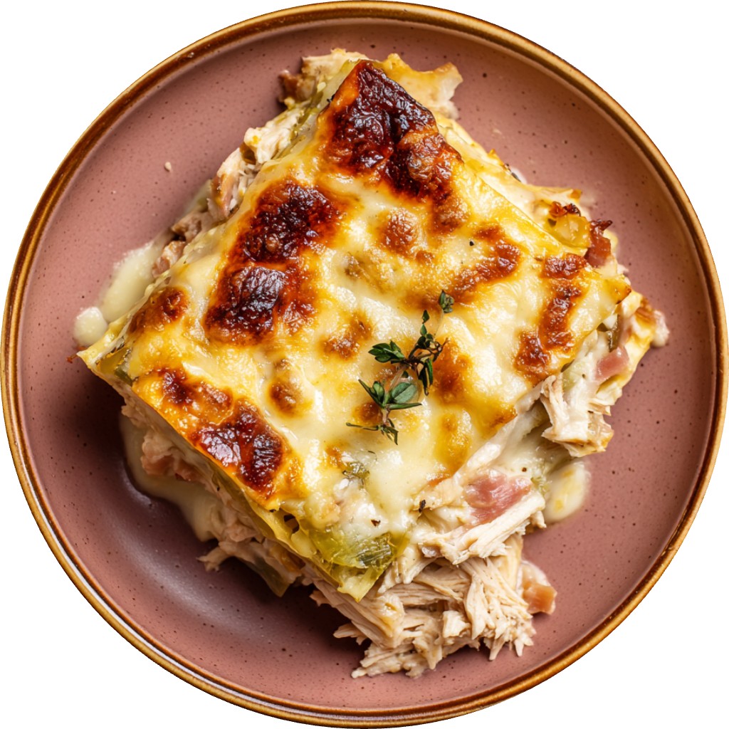 Chicken, Leek & Prosciutto Skillet Lasagne