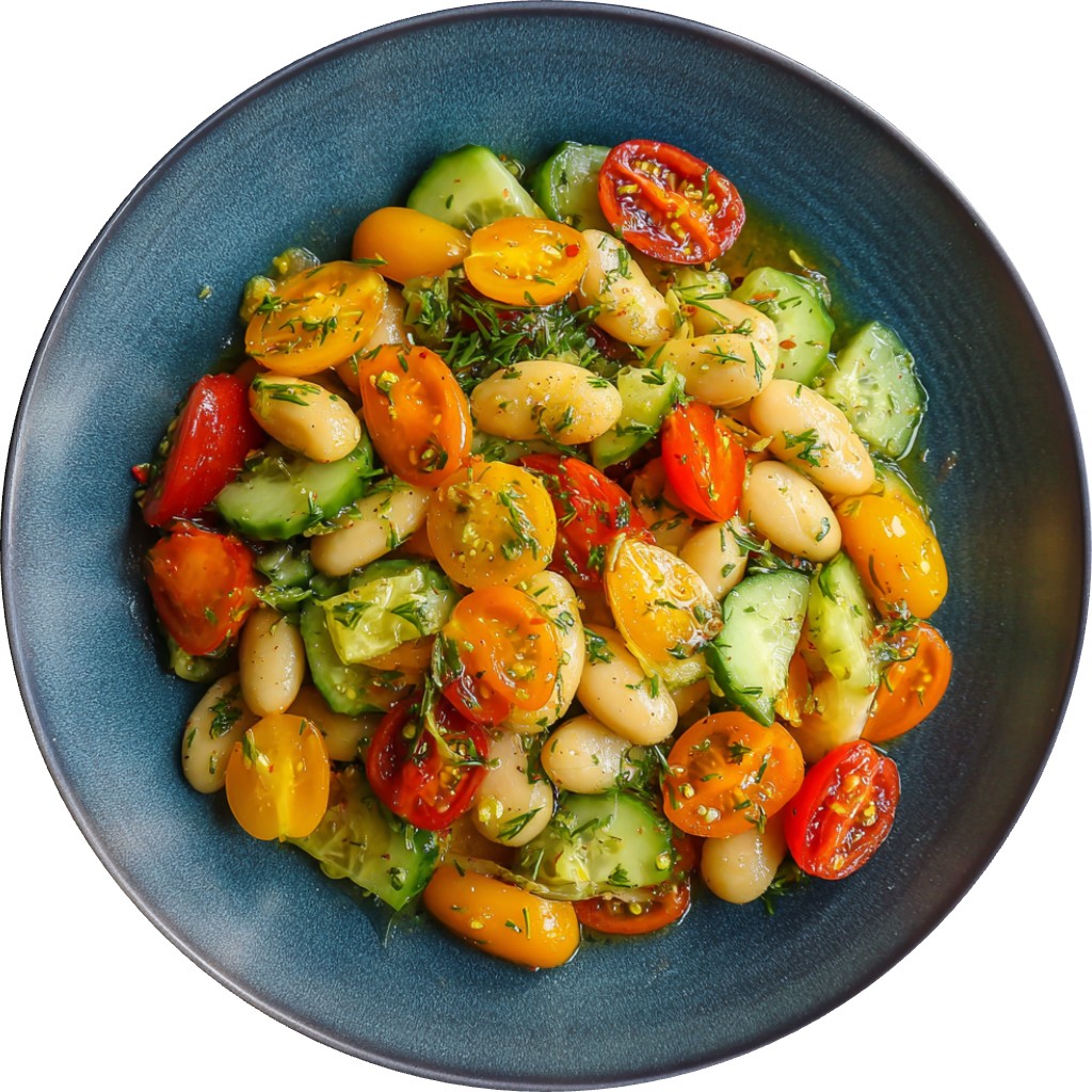 Butter Bean, Sungold, And Smashed Cucumber Salad