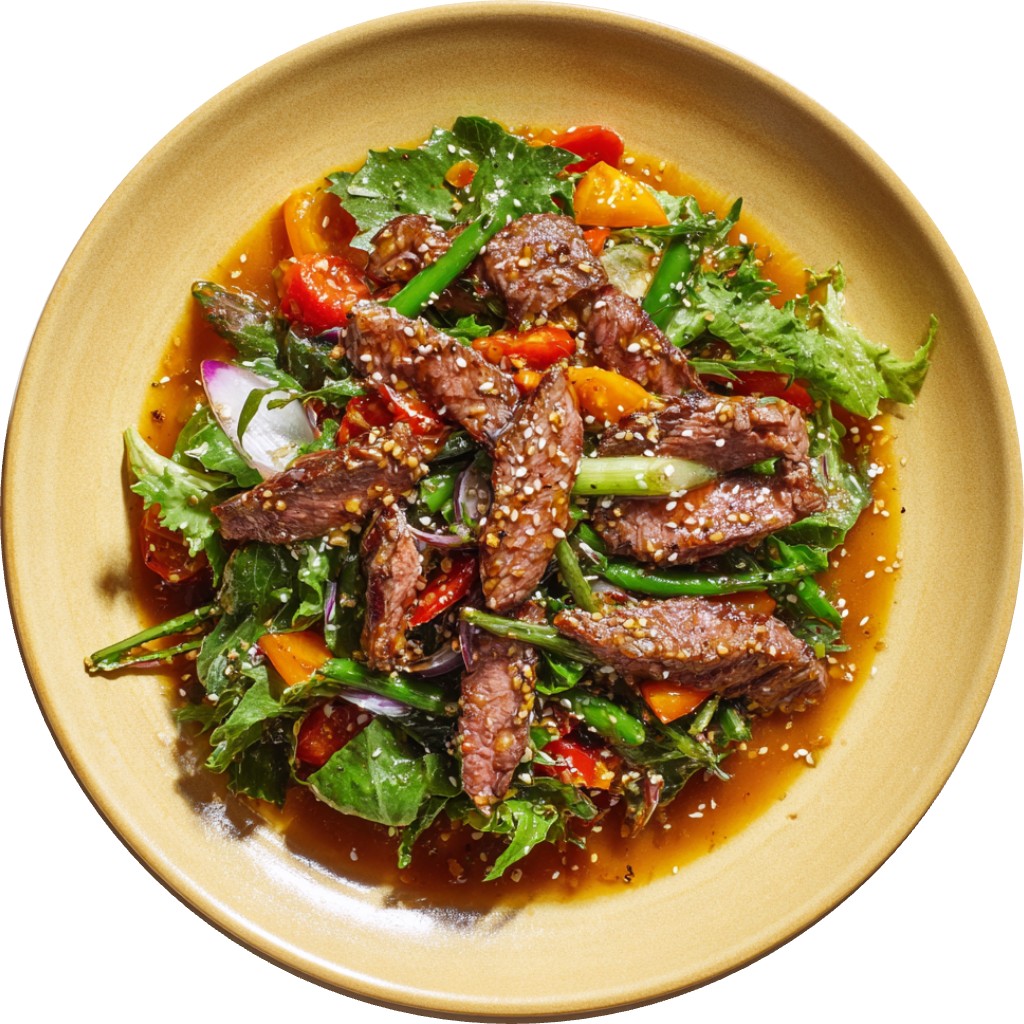 Seared Beef Salad In A Spicy Sesame Dressing