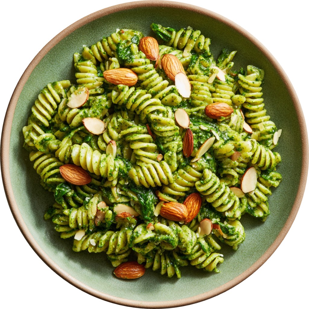 Spinach & Roasted Almond Pesto Pasta