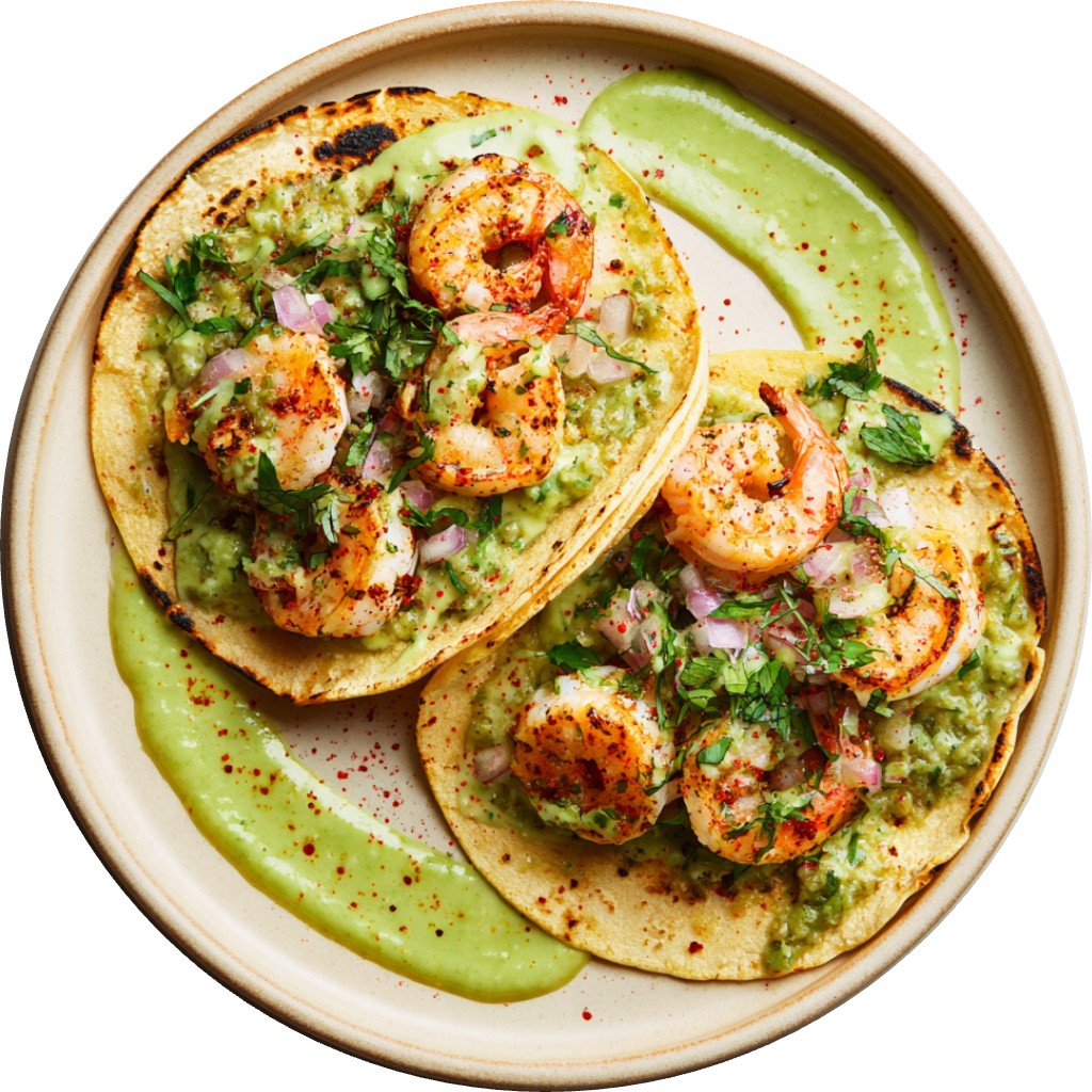 Shrimp Tacos With Creamy Salsa Verde