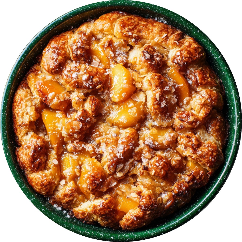 Almond Croissant Peach Cobbler