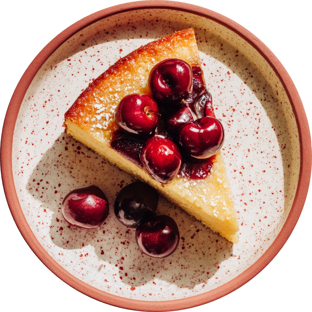 Upside Down Cherry Brown Butter Cornmeal Cake