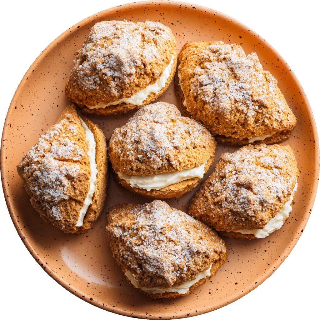 Pumpkin Coffee Cake Scones With Cream Cheese Filling