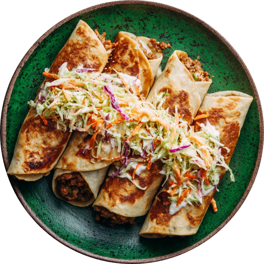 Pork And Coleslaw Tortilla Wraps