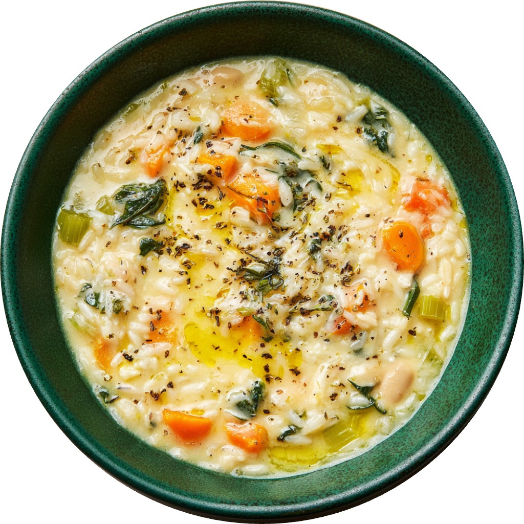 Creamy Lemon White Bean & Rice Soup