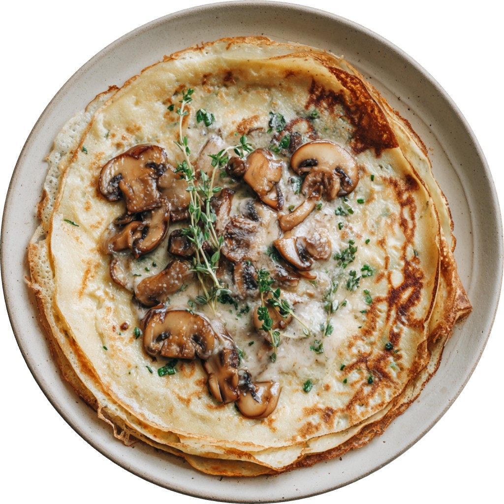 Christmas Mushroom Crepes
