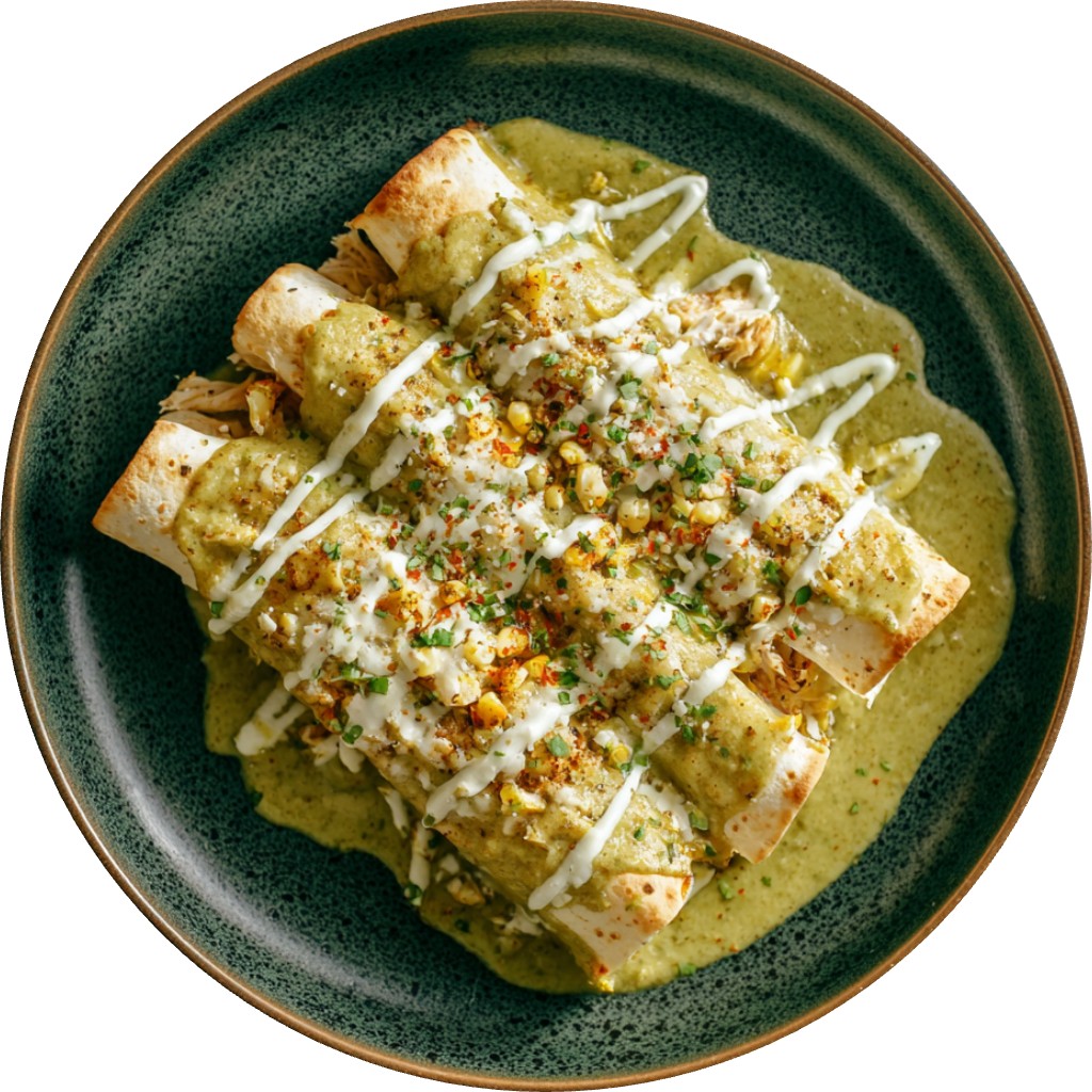 Elote Chicken Enchiladas