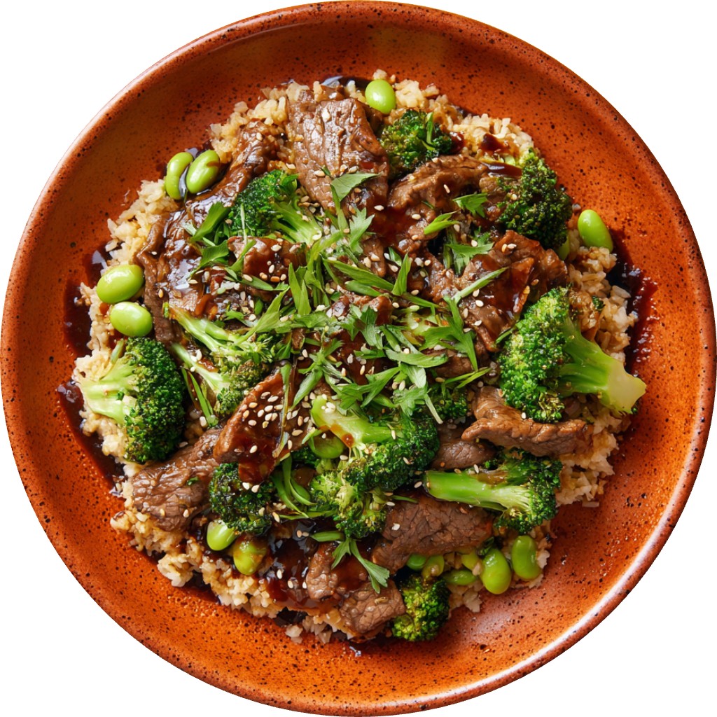 Beef, Broccoli & Edamame Rice