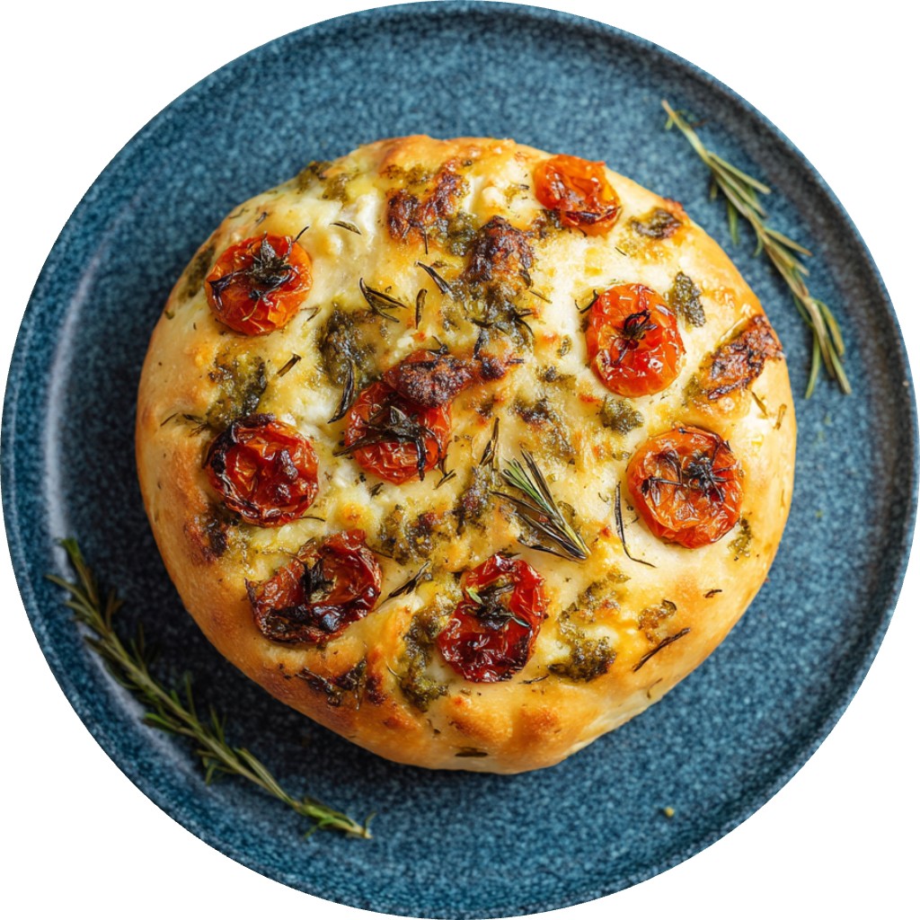 Caramelized Tomato, Pesto & Feta Bread