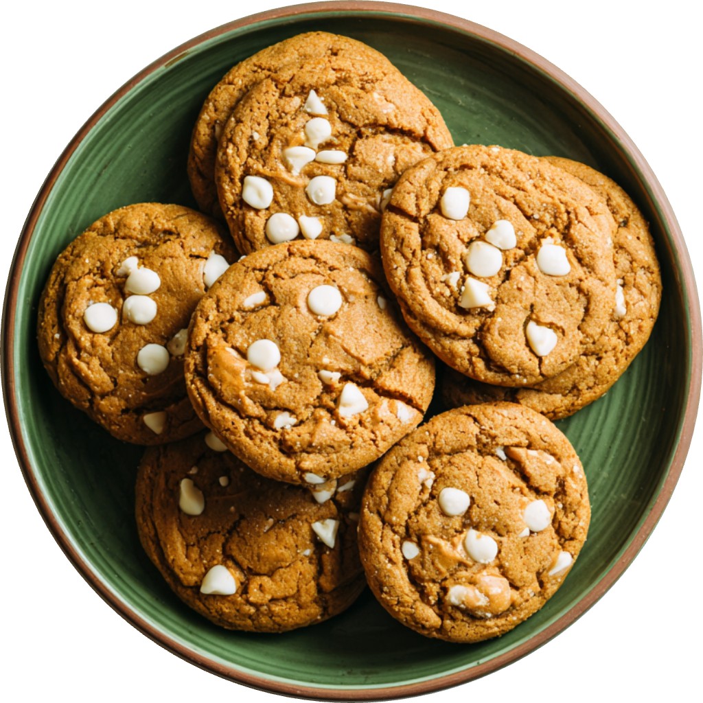 White Chocolate Pumpkin Biscoff Cookies