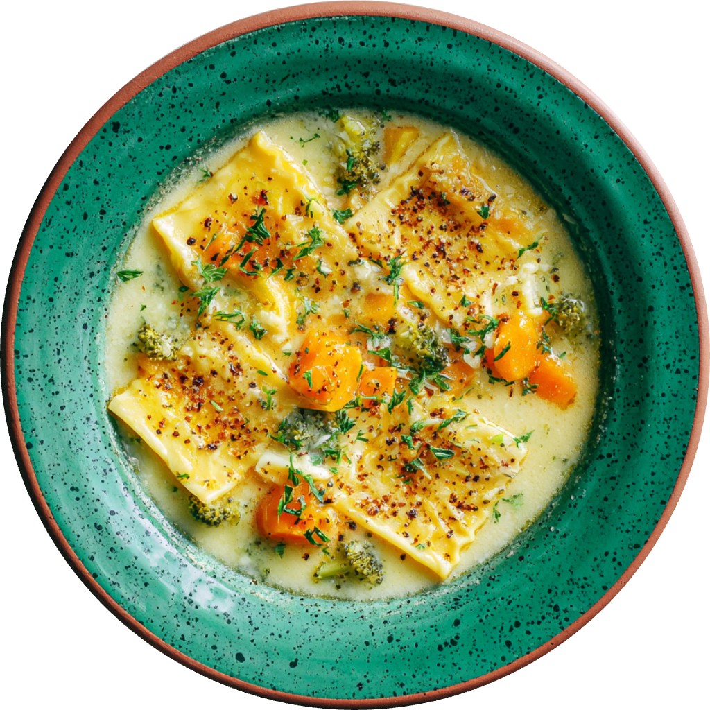 Broccoli Cheddar Lasagna Soup