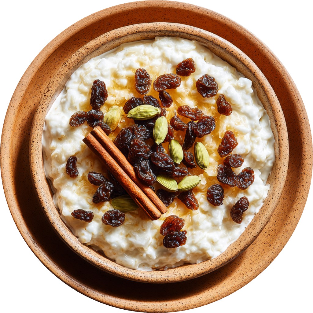 Rice Pudding With Amaro Soaked Raisins