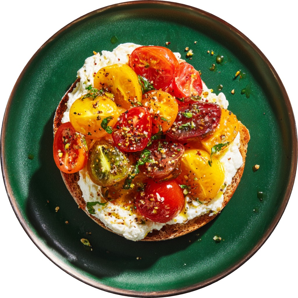 Marinated Heirlooms + Ricotta Toast