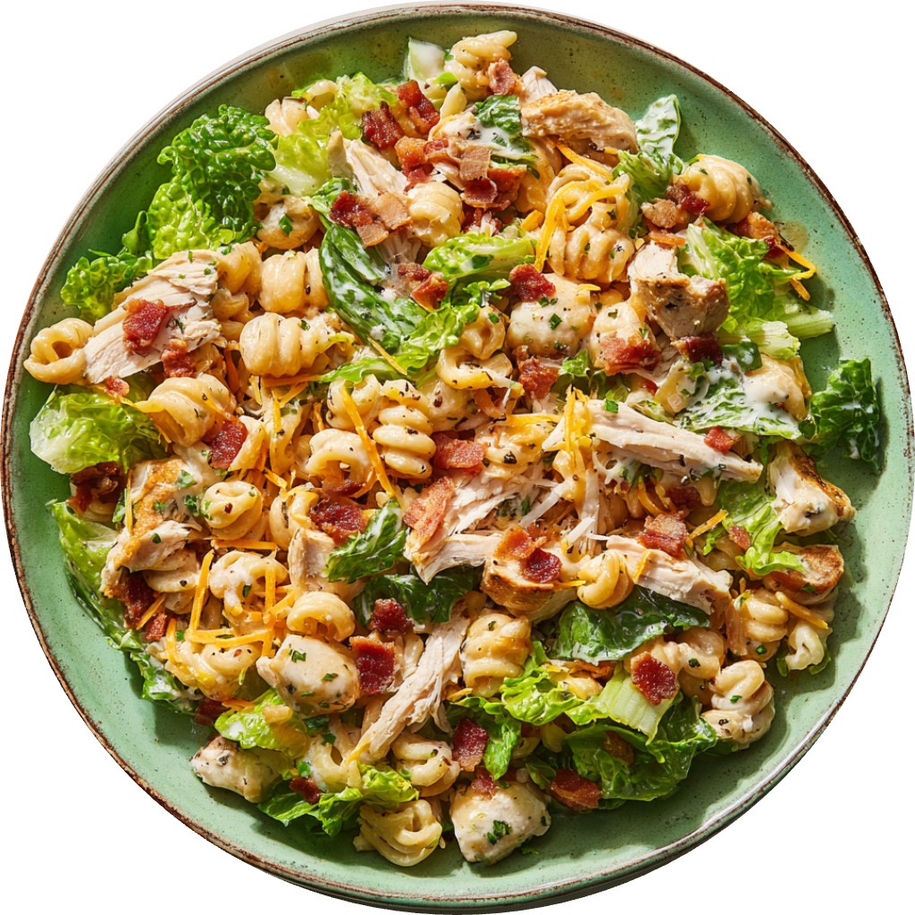 Chicken Bacon Ranch Chickpea Pasta Salad