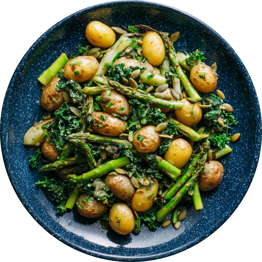 New Potatoes, Asparagus & Kale Salad