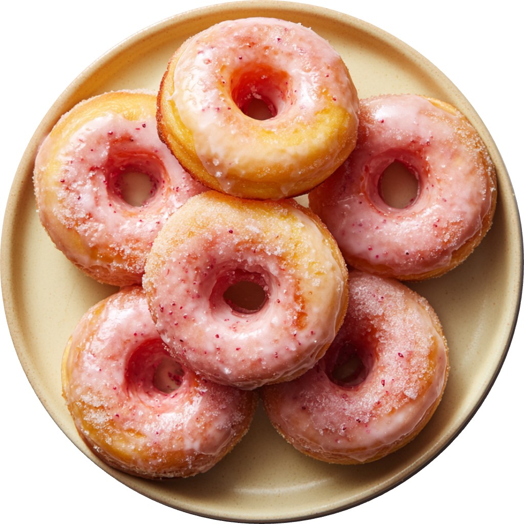 Strawberry Lemon Cake Donuts