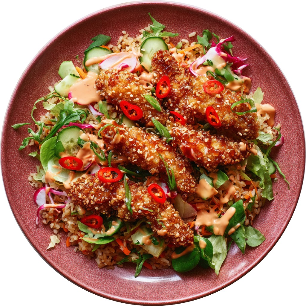 Crispy Rice Salad With Creamy Sweet Chilli Dressing