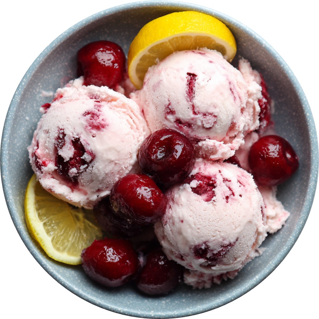 Cherry Lemon Sorbet Parfait