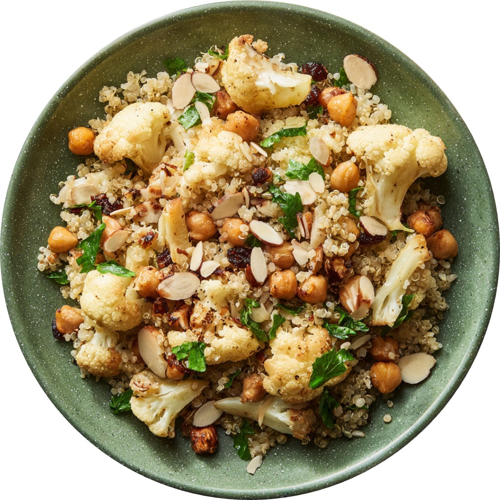 Warm Cauliflower, Quinoa & Chickpea Salad