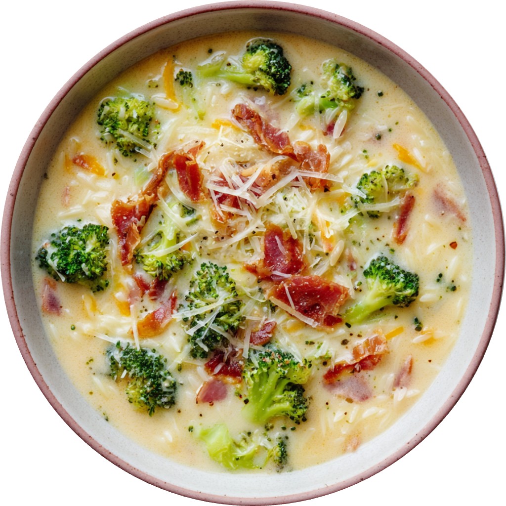 Broccoli Cheddar Orzo Soup