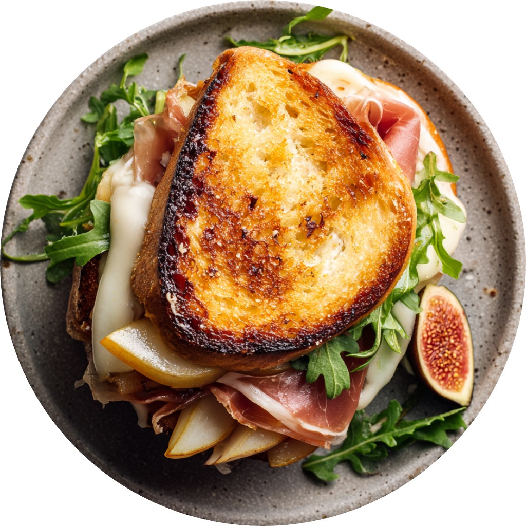Prosciutto, Brie, Pear, & Fig Melt