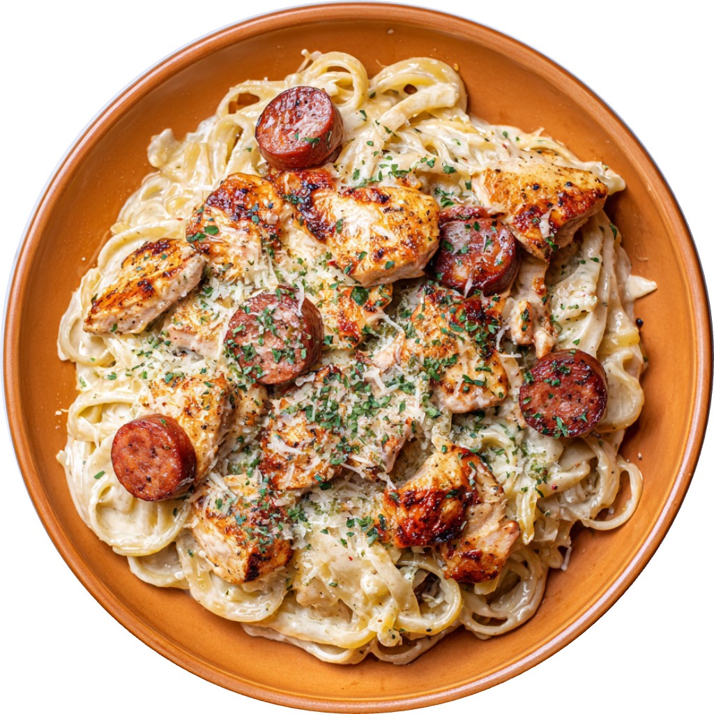 Cajun Chicken & Smoked Sausage Alfredo