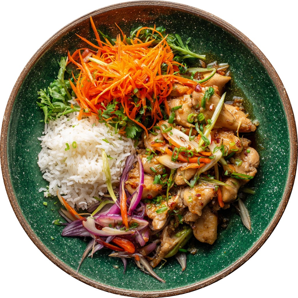 Lemongrass Chicken With Shredded Carrot Salad