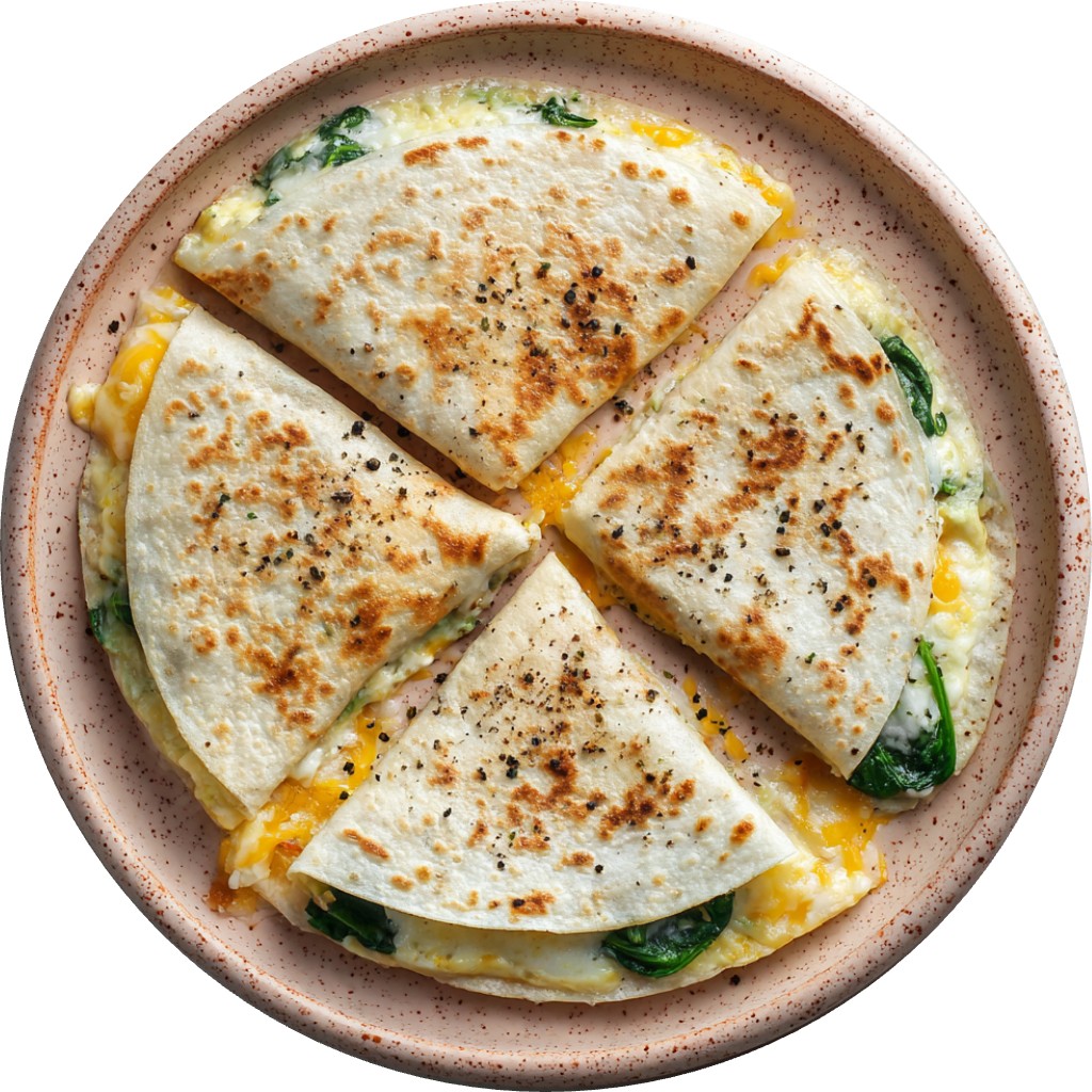 Spinach & Cheese Egg White Breakfast Quesadilla