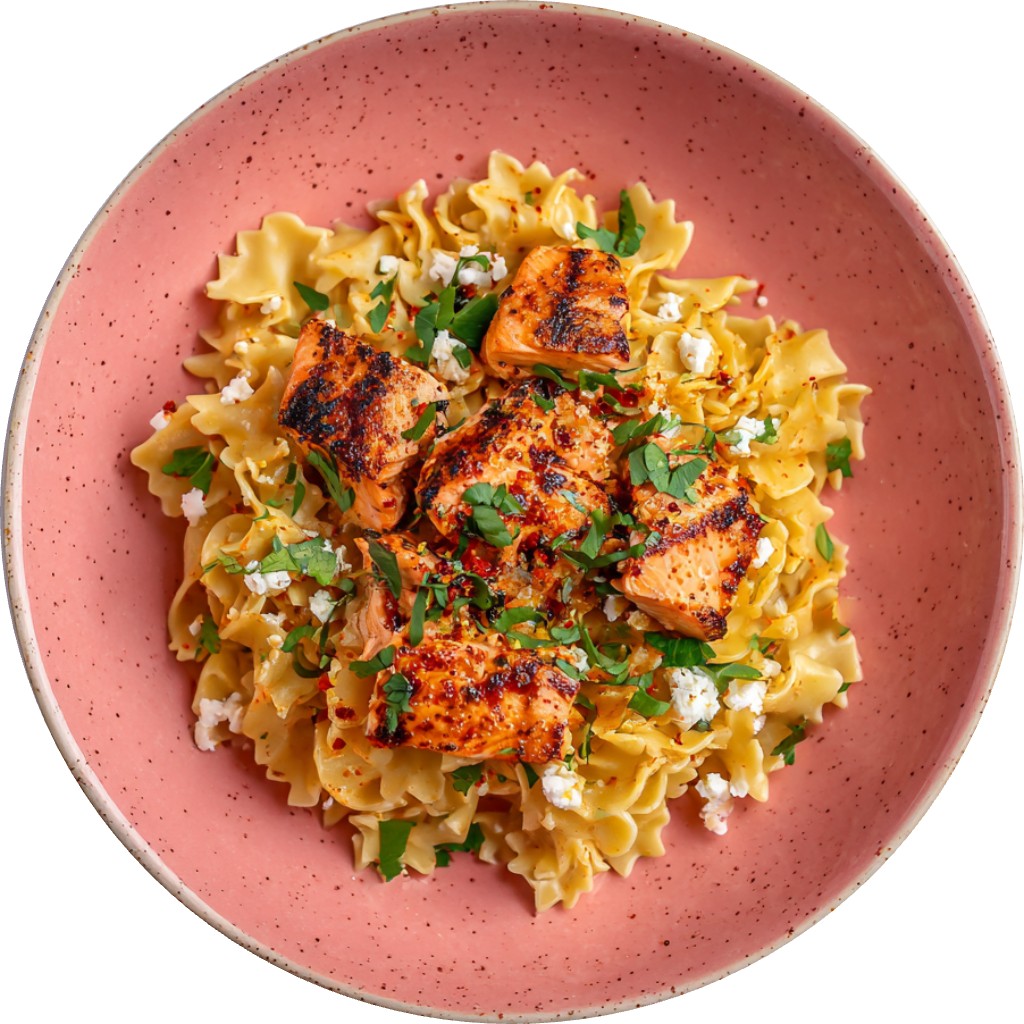 Sweet Chilli Salmon & Feta Pasta