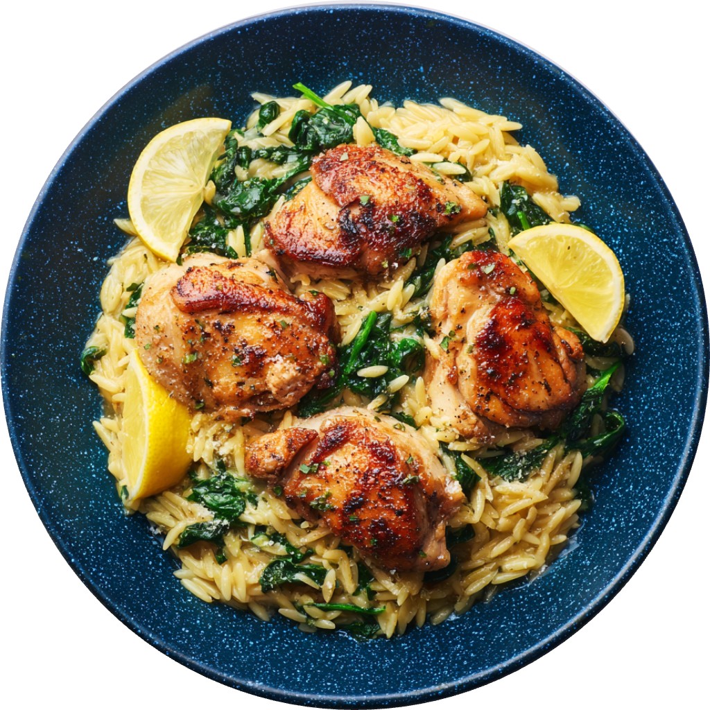 One Pot Lemon Chicken Orzo With Spinach
