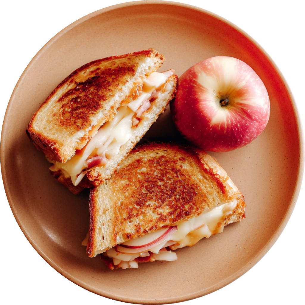 Apple, Cheddar, Bacon, & Hot Honey Grilled Cheese