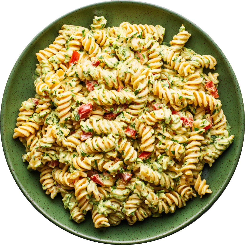 Crispy Pasta Salad With Creamy Avocado Ranch Dressing