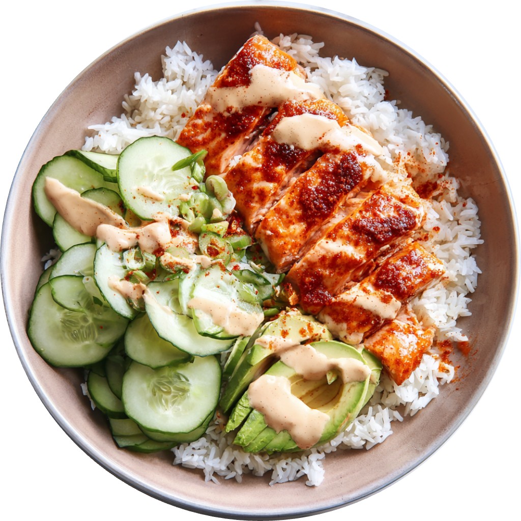 20-Minute Bang Bang Salmon Bowls